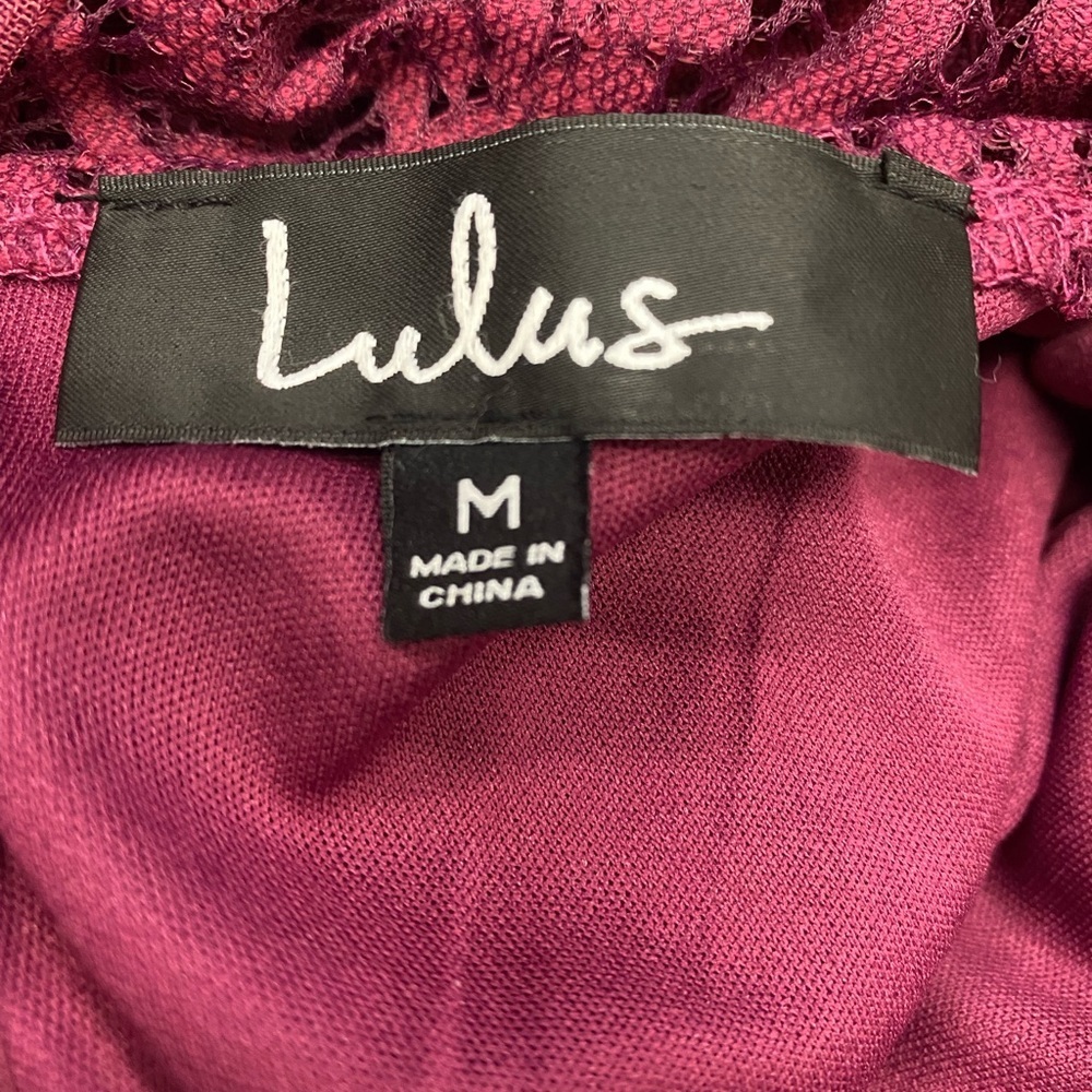 Lulu’s Remarkable Burgundy Lace Dress Size Medium - Picture 9 of 15
